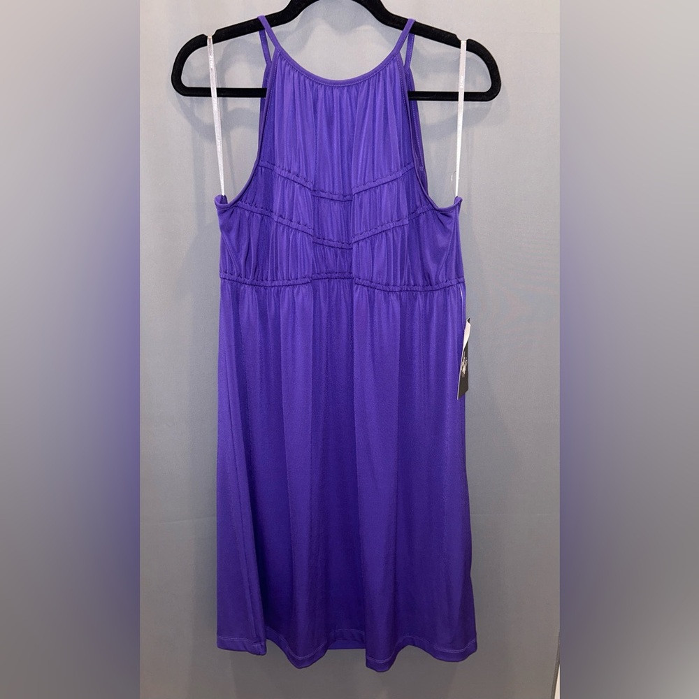 Muse Purple Pleated Tiered Sleeveless Tank Top